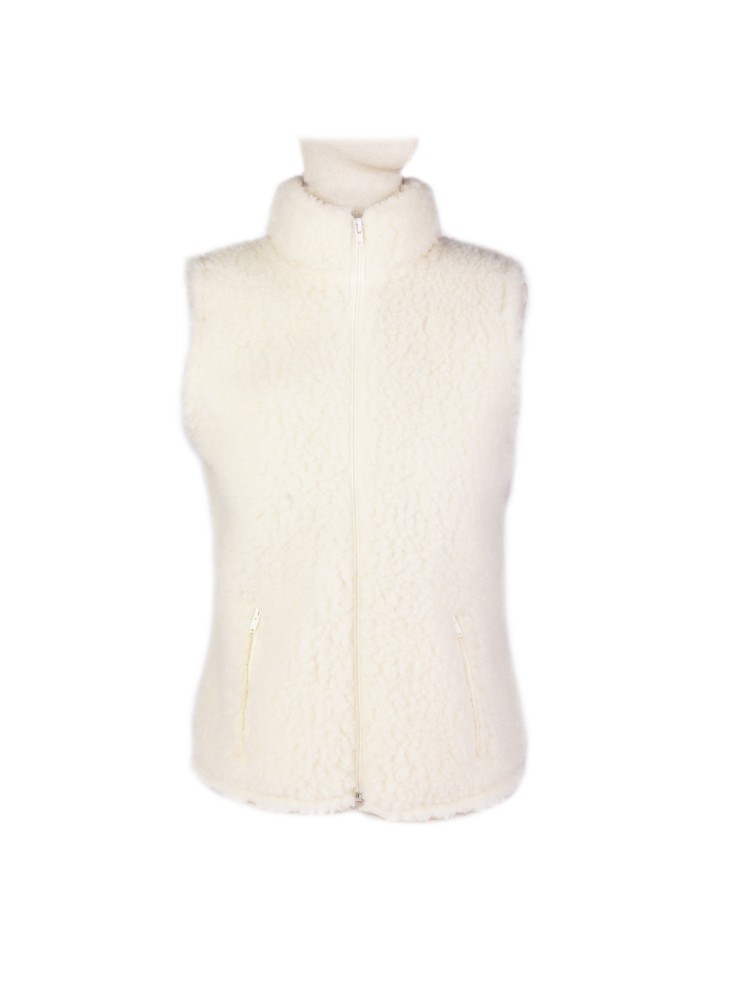 Gilet " Sport " en laine de mouton blanc