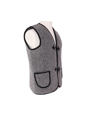 Gilet adulte en laine de mouton gris (3)