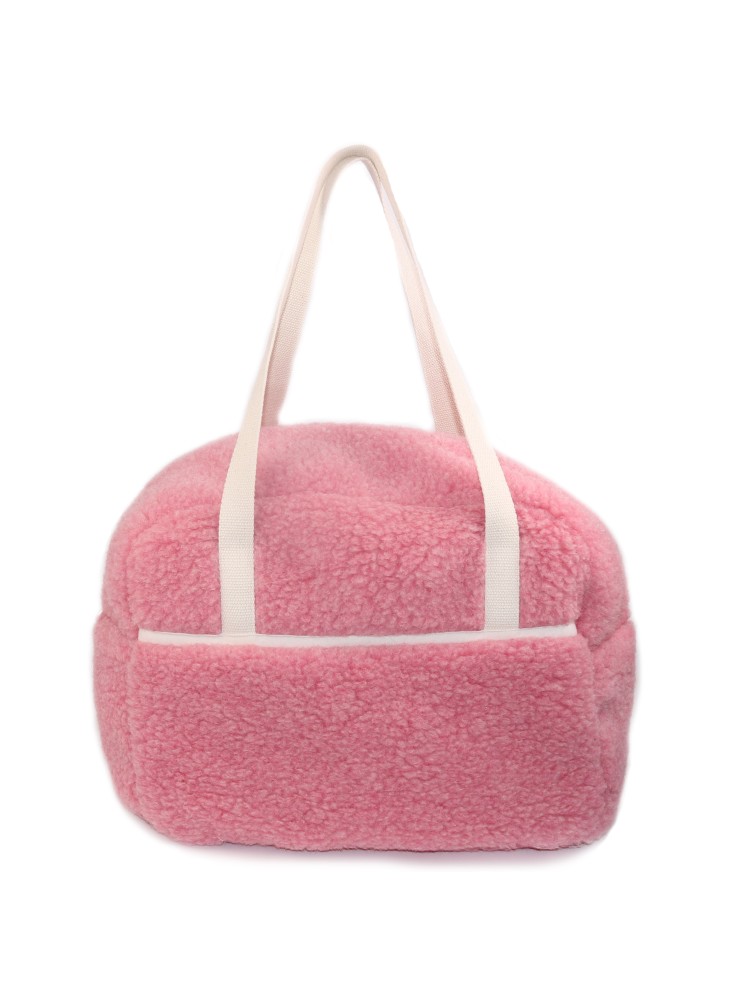 Sac de voyage en laine de mouton rose