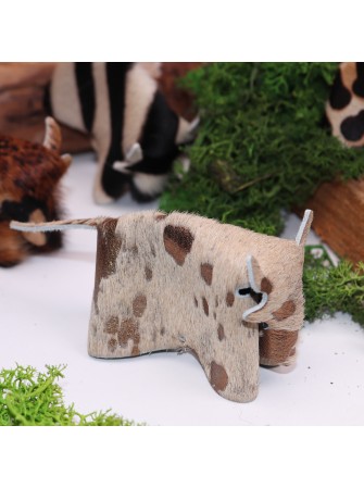 Petit Taureau de décoration en peau de vache ou en cuir de vachette